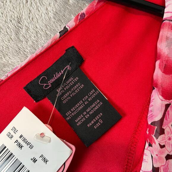 Vintage Y2K Pink Floral Ruffle Hem Dress Cottagecore Coquette Small Deadstock - Picture 10 of 10